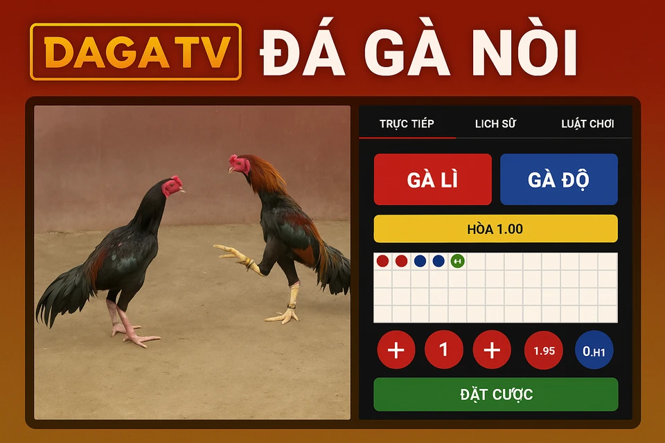 Trận đá gà nòi được truyền hình rõ nét trên nền tảng trực tuyến Daga TV